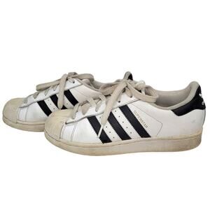 Adidas Superstar White Black Striped C77154 Low Top Sneaker Mens Shoe Size‎ 5.5